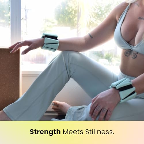 OmWeights Premium Weighted Bangles – Stylish Wrist and Ankle Weights for Women and Men | Cardio, Yoga, and Pilates Ankle Weights for Women and Men | Adjustable Leg and Arm Weights 1lb Each