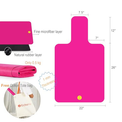 Echome Non-Slip Pilates Reformer Mat with Mesh Bag – Sweat-Wicking, Lightweight, Fits Balanced Body/Merrithew/Aeropilates (38"x22") - color: Rush Rose