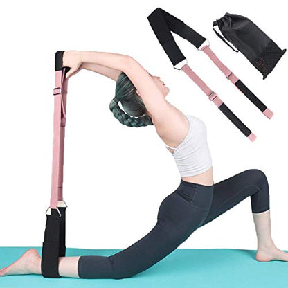 Yoga Stretching Strap, Improve Body Flexibility Stretch Strap Backbend Assist Trainer, Adjustable Leg Stretcher Home Gym Equipment for Pilates Splits Ballet Cheerleading Gymnastics Rehab - color: Pink