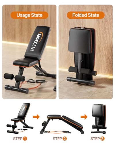 Adjustable Weight Bench,Adjustable weight bench, Multi-Functional Foldable workout Bench Press with 660 LBS Capacity, Strength Training Equipment gym for Home, Full heavy duty fitness bench gym at home.