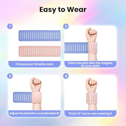 Adjustable Hidden Magnetic Ankle & Wrist Weights, Skin-Friendly Breathable and Waterproof Silicone Design for Women & Men - Ideal for Fitness, Yoga, Running, Cycling & Swimming, 2-Pack, 1LB Each