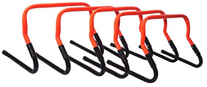 Set of 5 Metal Adjustable Speed Training Hurdles by Trademark Innovations (Orange)