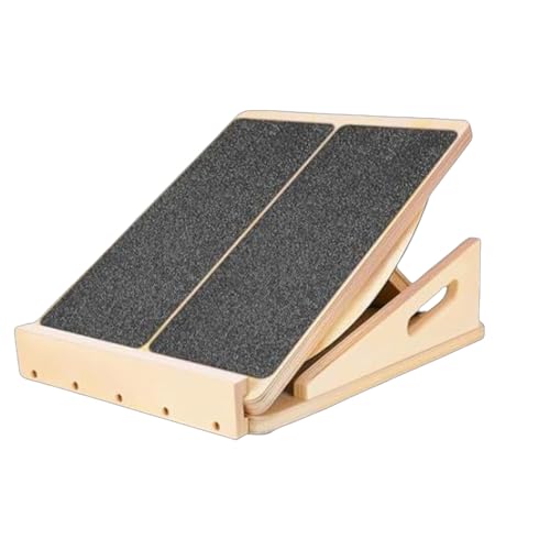 Brrnoo Slant Board Calf Stretcher, Wooden Incline Wedge Stretcher with 4 Adjustable Angles 15 25 30 35 for Ankle Foot Stretching Balance Training Core Strength Home Gym Office