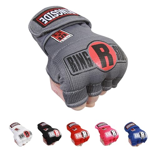 Ringside Gel Shock Quick Wraps, Impact-Absorbing Hand Wraps with Secure Support, Ideal for Boxing, MMA, Muay Thai, and Martial Arts, Inner Boxing Gloves for Men and Women - color: Grey, size: Large/Xlarge