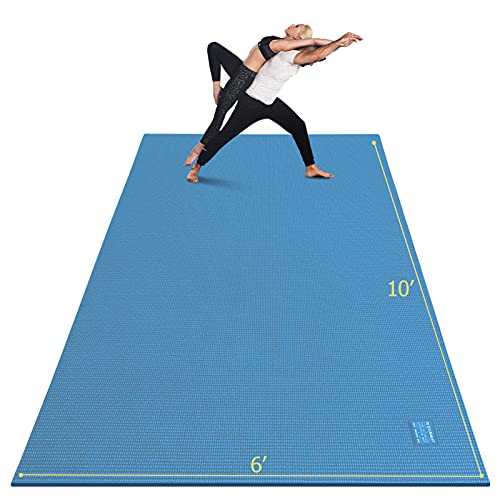 GXMMAT Large Yoga Mat 12'x6'/10'x6'/6'x8'(7mm) - color: Blue Sky, size: 6*10 FT