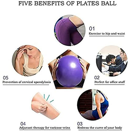 Mini Pilates Exercise Yoga Ball, 9 Inch Small Inflatable Exercise Yoga Ball,Core Training and Physical Therapy Equipment, with Pump