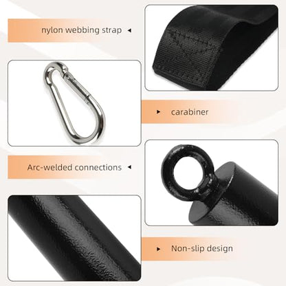 Non-Slip Iron Pull Up Grips and Cannonball Handles,3-Length Straps & Carabiners, Grip Strength Trainer for Pull-Up Bar, Dead Hangs, Forearm & Hand Training, Home Gym Gear - size: 48mm