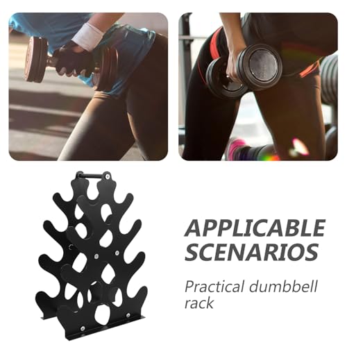 GANAZONO Dumbbell Rack Stand for Home Gym, Multi-layer Weight Storage Rack with Non-slip Base, Compact Kettlebell and Dumbbell Organizer for Strength Training Equipment