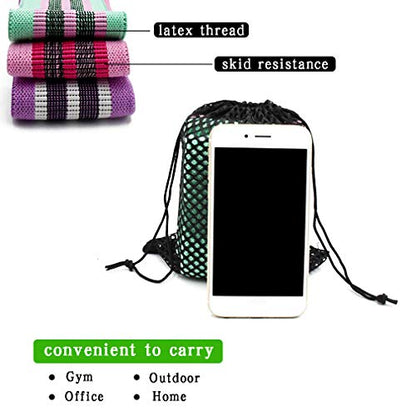 Resistance Bands for Legs and Butt - Fabric Exercise Set, Thick Wide Stretch Fitness, Non-Slip Workout Loop, Booty Hip Bands for Women at Home or Gym- 3Pack