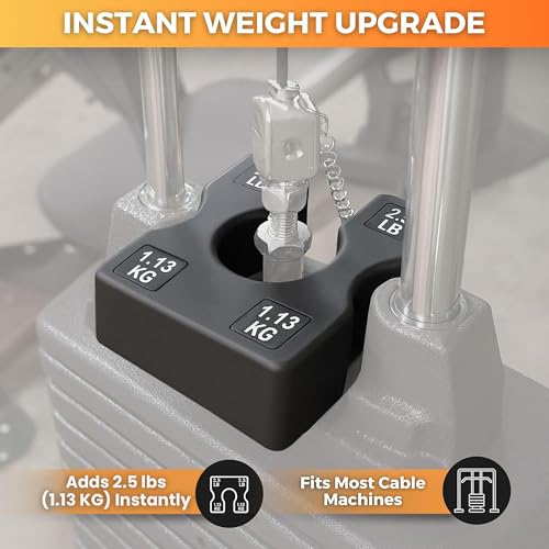 2.5 LB and 5 LB Weight Stack Add On – Weight Stack Adapter Plate for Home Gym & Exercise Machines, Add Resistance to Weight Stack, Incremental Weight Adjustments for Improved Strength Training Results - size: 2.5 LBS