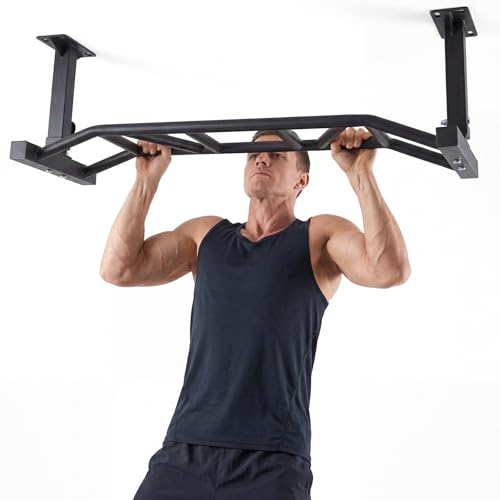 47 Inch Heavy Duty Multi-Grip Chin Up Bar Adjustable Height&Supports To 600 Lbs Upper Body Fitness Workout Bar for Home Gym Workout Strength Training Equipment