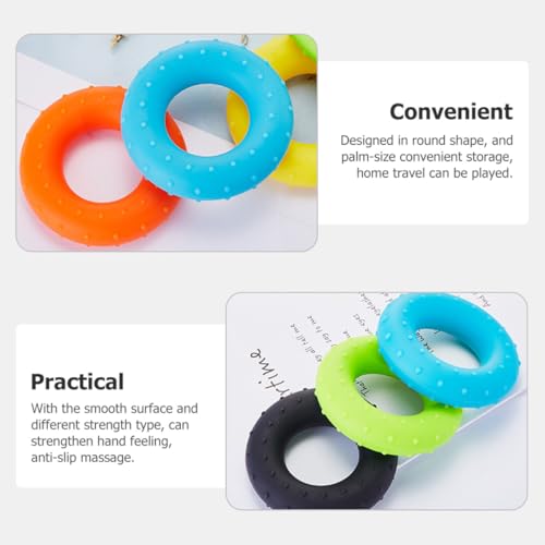 4pcs Hand Grip Strengthener Set Silicone Finger Exerciser Multi-resistance Muscle Strength Training Circles for Home Workout and Rehabilitation