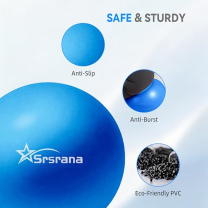 9 Inch Pilates Ball - Small Exercise Ball for Yoga, Barre & Physical Therapy - Anti-Burst Non-Slip Mini Core Ball for Stability, Back Pain Relief & Posture Correction