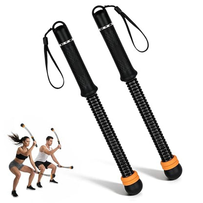 TOMSHOO 2PCS Ropeless Battle Ropes Portable Weighted Workout Ropes for HIIT Arm Exerciser Rope Cordless Home Gym Equipment for Men & Women