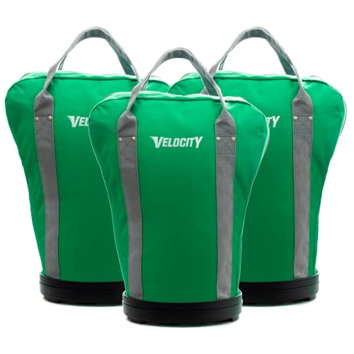 Velocity Heavy Duty Multipurpose Ball Bag with Durable Bottom - Holds up to 60-72 Balls - Ideal for Lacrosse, Baseball, Pickleball, Tennis & More - color: Kelly Green, style: 3 Pack