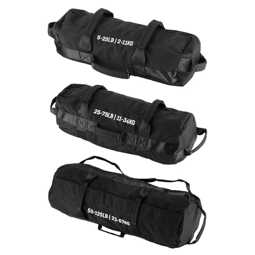Adjustable Sand Bags for Working Out,Sandbags for Workout for Yoga, Strength Training and Full-Body Workouts - size: 25+75+125 LB