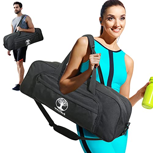 Yoga Mat Bag Carrier with 8-Pocket & Wet Pocket, Air Vent | Large Yoga Mat Holder Fits Thick Mats & Blocks | Gym Duffle Bag for Women & Men