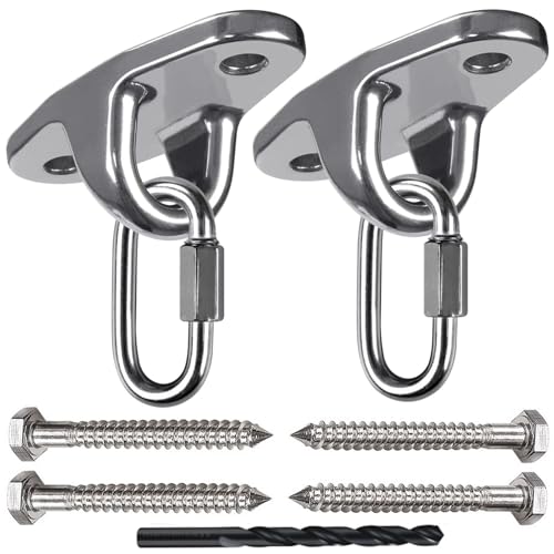 Dakzhou Heavy Duty Swing Hanger Swing Brackets Wooden and Concrete Bolts 2000 lb Capacity Playground Porch Yoga Seat Trapeze SwingSets Indoor Outdoor - size: 2 Pack