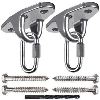 Dakzhou Heavy Duty Swing Hanger Swing Brackets Wooden and Concrete Bolts 2000 lb Capacity Playground Porch Yoga Seat Trapeze SwingSets Indoor Outdoor - size: 2 Pack