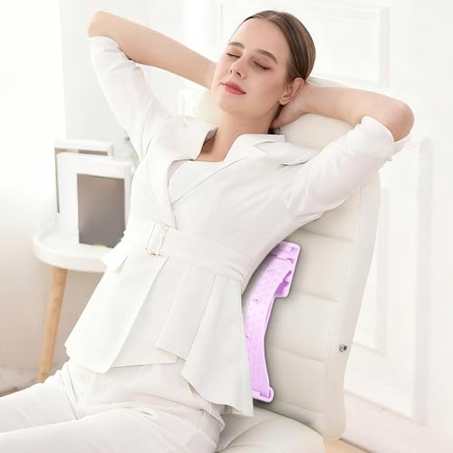 Back Arch Stretcher with Massage Points 4 Level Adjustable Curved Ergonomic - color: Purple