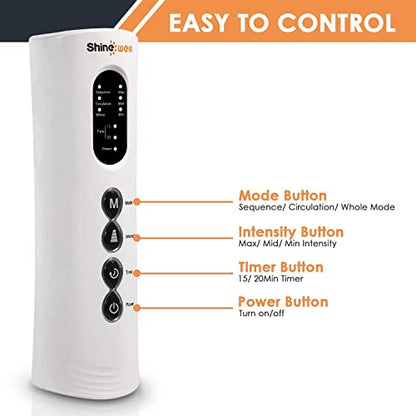 Leg Compression Massager for Circulation and Pain Relief Fsa, Air Compression Calf Massager with 3 Modes 3 Intensities 2 Timing, for Restless Legs Syndrome Relief, Wellness Gift for Mom Dad