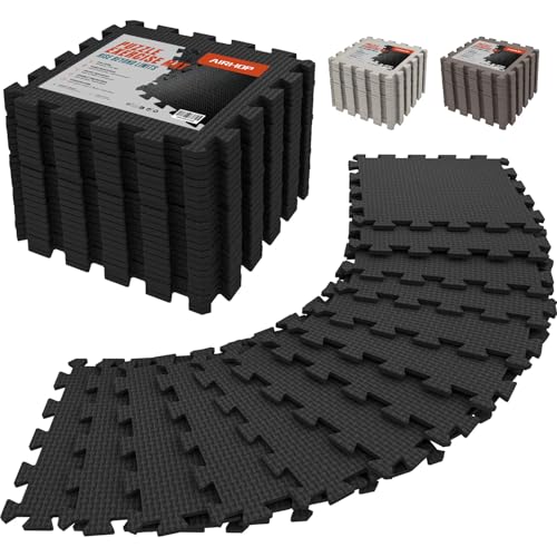 AIRHOP 18 PCS Gym Floor Mat, EVA Foam Puzzle Gym Mat, High-Density Interlocking Foam Floor Tiles for Home Gym, Play Workout Garage Kitchen Flooring 12.6"x12.6"x0.4" - color: Anthracite, size: 18 Tiles | 18 Sq Ft