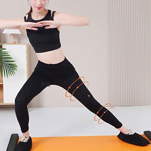 FAMKIT Slide Board Mat with End Stops, 78.7 x 19.7in Balance Workout Slider Non-Slip Training Equipment with Sliding Booties & Carry Bag for Home Gym Low Impact Balance Training