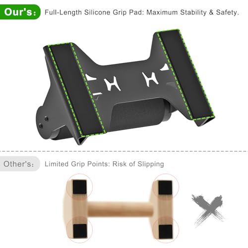 SELEWARE Wood Push Up Bars Steel Calisthenic Parallette Bars Handstand Bars - color: C: Foam Covered Grip (7.3"L x 4.1"H)