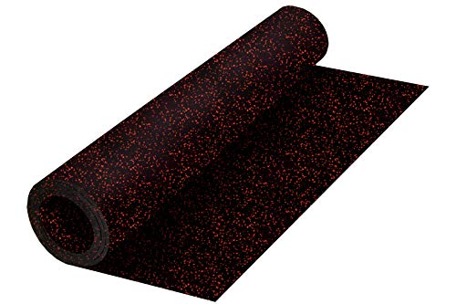 Playsafer Genaflex Rubber Gym Floor Mat, Heavy Duty Commercial Protective Gym Flooring Roll - 8mm Thick (10% Red, 4' X 4') - color: 10% Red, size: 48"L x 48"W x 0.3"Th