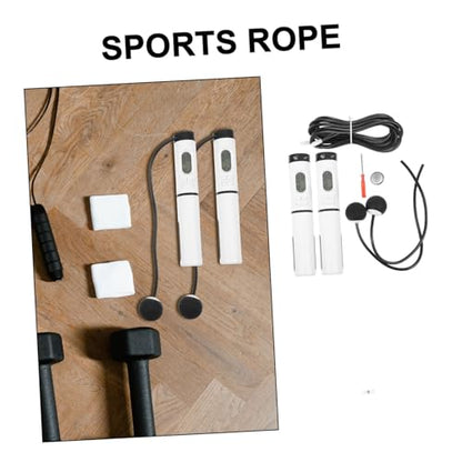 Smart Ropeless Jump Rope Weighted with Digital Counter, Cordless Skipping Rope for Indoor Fitness Workout and Fat Loss, 1 Handle with On/off Switch for Home Exercise