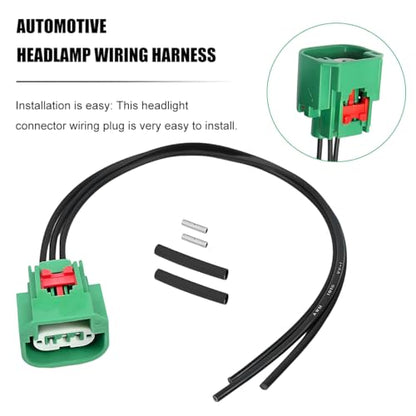 2PCS Car Headlight Connector Wiring Harness, H13 9008 Headlight Daytime Running Parking Lamp Replaces 68064997AA, Compatible with Wrangler JK Liberty Patriot Caliber