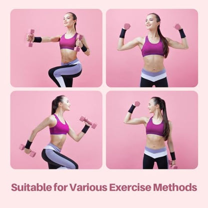 Zempox Adjustable Dumbbell Set, 4 in 1 Free Weight Dumbbell Set for Women, Hand Weight for Women at Home, Each 2lb 3lb 4lb 5lb with TPU Soft Rubber Handle for Home Gym Aquatic Fitness Equipment,Purple - color: Pink