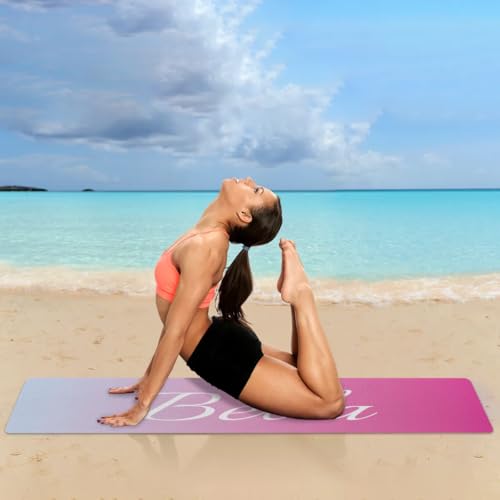 Custom Name Yoga Mat,Personalized Travel Yoga Exercise Mat,Non Slip,Perfect for Kids & Adults,Gradient Color D Series - color: Style 17
