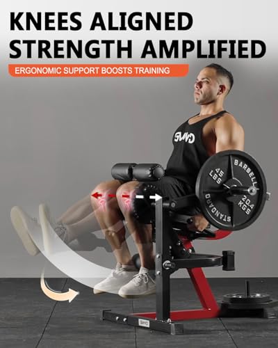 GMWD Leg Extension and Curl Machine, Lower Body Special Leg Machine, Adjustable Leg Exercise Bench with Plate Loaded, Leg Rotary Extension for Thigh, Home Gym Weight Machine