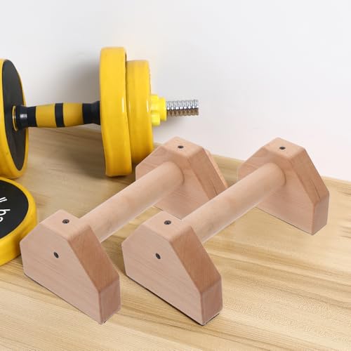 Wooden Push Up Bars Pair Beechwood 25Cm Strength Training Pushup Stands for Men and Women Home Gym Exercise Equipment for Indoor and Outdoor Use