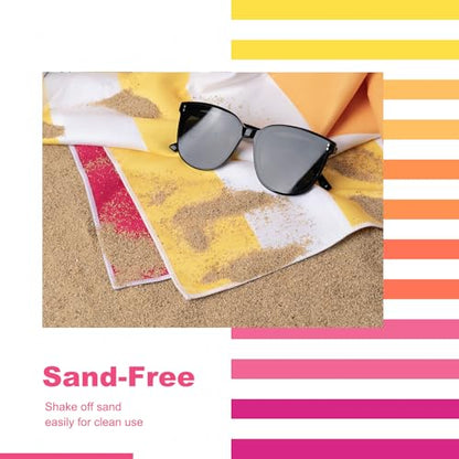 Your Choice Microfiber Beach Towel Sand-Free Quick Dry (67"x35"/60"x30") - color: R-beach Sunrise, size: Extra Large(67x35")