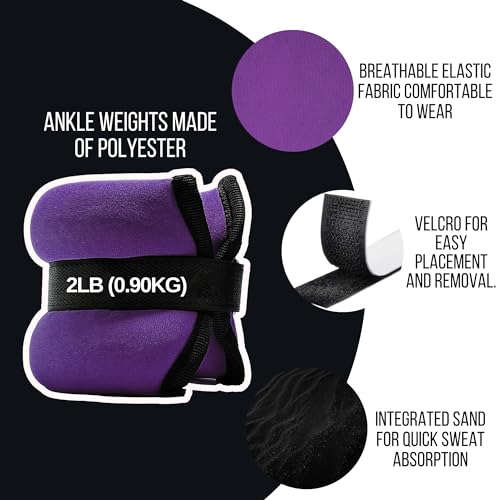 FUXION Adjustable Ankle Weights 1.5/2.0/2.5 lbs Pair, Fully Adjustable for Ankle Wrist Arm or Leg, for Training Warm-up Pilates Gym Accessories - size: set 2 pz 2.0lb