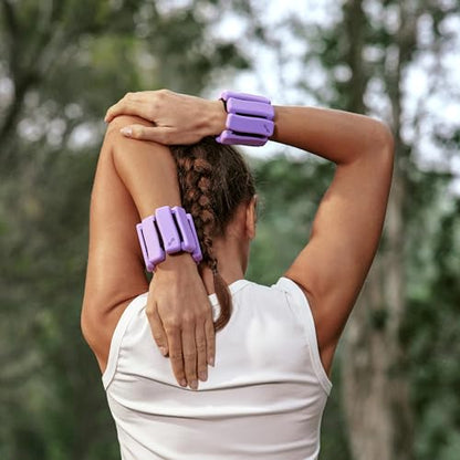 Sportneer Wrist & Ankle Weights for Women & Men Set of 2 (1LB/2LB Each) - Soft Silicone Arm & Leg Weights for Pilates, Yoga, Walking, Barre, Home Workout, Water Aerobics