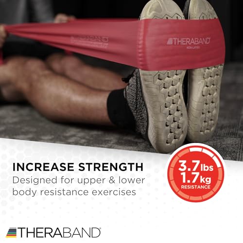 THERABAND Resistance Bands Set, Elastic Bands for Exercise & Physical Therapy, Strength Training for Upper & Lower Body Fitness