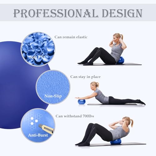 PL-0003 Soft Exercise Ball, Anti-Burst Yoga Ball Chair Supports 2200lbs PL-0003 - color: Purple&Blue