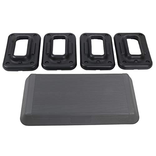 LEMY Bodybuilding Aerobic Stepper Platform 28.5” Exercise Fitness Workout w/ 4 Risers，Height Adjustable 4" - 6" - 8"