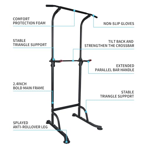 Adjustable Height Dip Bar Station, Heavy Duty Dip Station for Home Gym,Multi-function Dip Station Pull Up Bar Full Body Strength Training Workout Fitness Equipment for Tricep Dips - color: Pull Up Bar