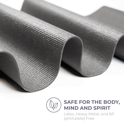 Voyage Yoga Mat, 10 Pack, 72" x 24" Professional Studio and Gym Bulk Yoga Mats, 5mm Thick, Durable, Anti-Tear, Non Slip Fitness and Exercise Mats - color: Charcoal