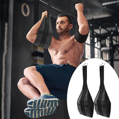 Hanging Ab Straps for Pull Up Bar, Abdominal Muscle Building Padded Arm Support Slings, Ab Sling Straps for Training Knee and Leg Raises, Ab Workout Equipment