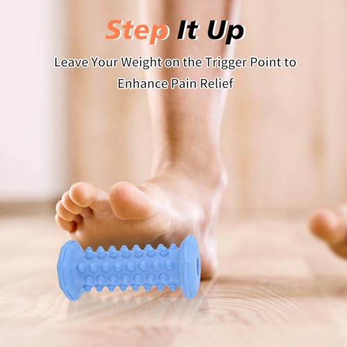 Blue Foot Massager Roller for Plantar Fasciitis, Arch Heel Pain Relief - color: Blue