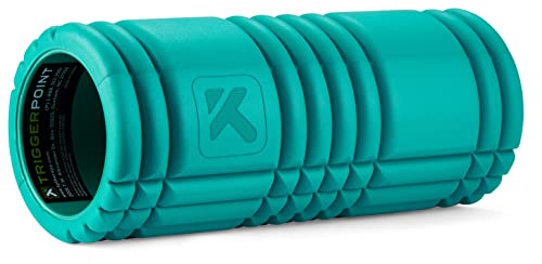 TriggerPoint Grid 1.0 Foam Roller - 13" Multi-Density Massage Roller for Deep Tissue & Muscle Recovery - Relieves Tight, Sore Muscles & Kinks, Improves Mobility & Circulation - Targets Key Body Parts - color: Teal