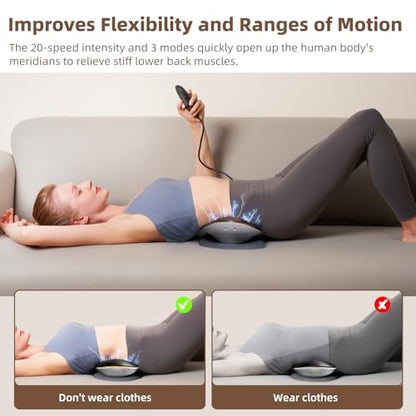 Electric Lumbar Traction Device, Multifunctional Back Traction Device with Dynamic Airbag Traction, 20-Level Electrotherapy, 3-Level Vibration Massage and Thermal Therapy from 113 to 131℉