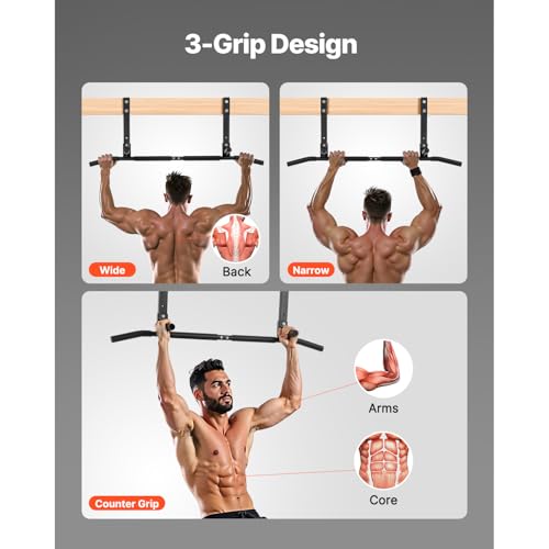 Happybuy Multifunctional Pull Up Bar: A Sturdy Home Gym Essential. This ceiling - mounted pull up bar, measuring 42 inches in width, features multi - grip options for diverse upper - body workouts