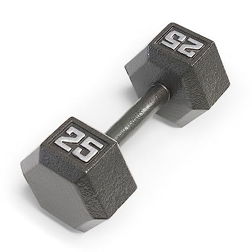 Marcy Cast Iron Hex Dumbbells Collection - Available size from 3-lb to 100-lb, SOLD INDIVIDUALLY - style: 25lbs
