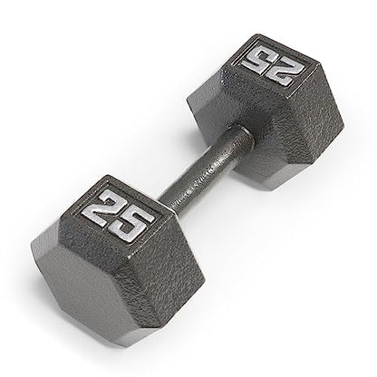 Marcy Cast Iron Hex Dumbbells Collection - Available size from 3-lb to 100-lb, SOLD INDIVIDUALLY - style: 25lbs
